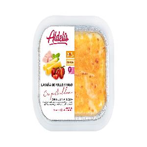 lasaña boloñesa de pollo y pavo 350 g.